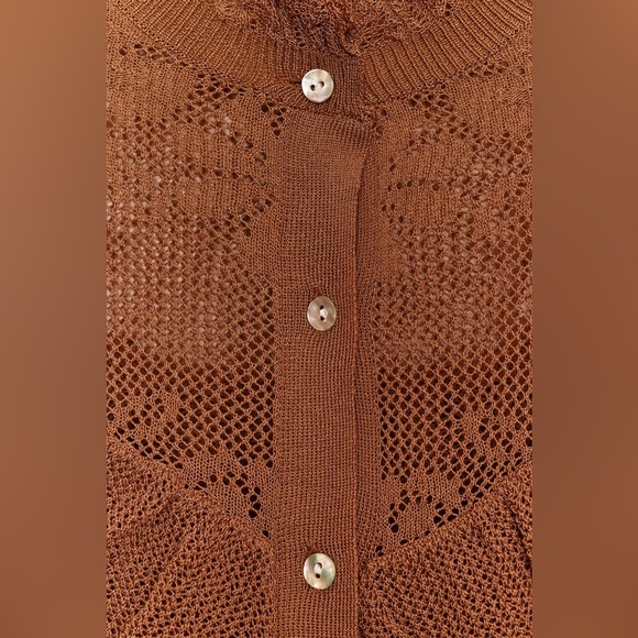 ZARA POINTELLE KNIT ROMANTIC JACKET - Picture 8 of 9